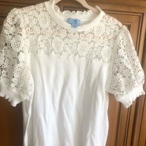 CeCe White Lace Blouse